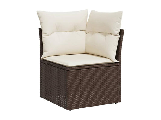 10-piece garden furniture set with brown resin wicker cushions 44599FDLO