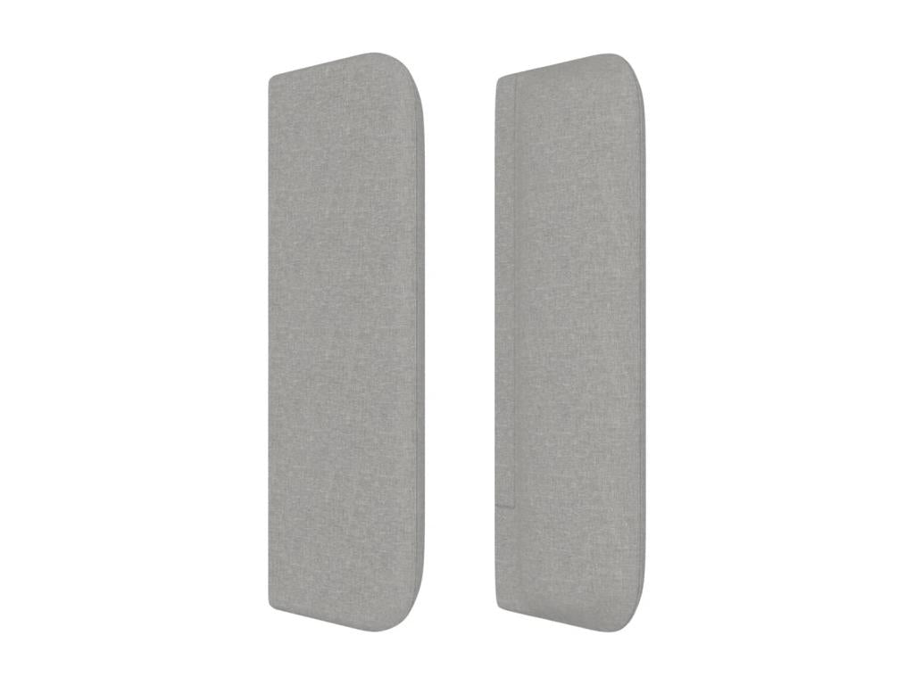 Headboard with wings, light grey, 203x16x78/88 cm, fabric, 87230RHZA