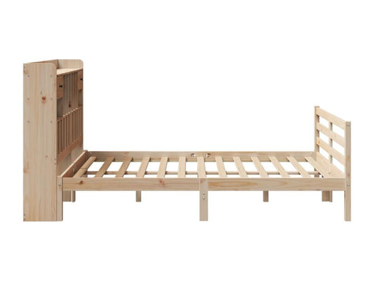 Bookshelf bed without mattress 160x200 cm solid pine wood 07552BRTD