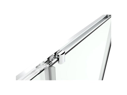 170cm wall-mounted shower enclosure with easy entry, featuring a fixed glass panel and a sliding panel, 200cm high, 30531ZABF