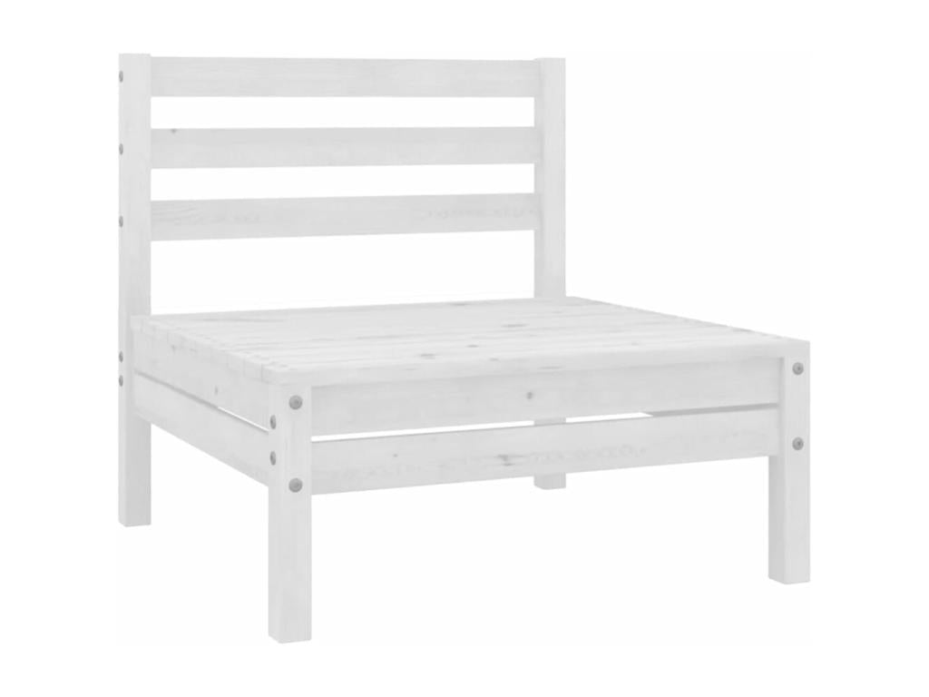 11-piece garden furniture set, white, solid pine wood, 46928CNQM