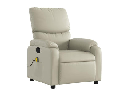 Cream Faux Leather Reclining Massage Chair 11147TTEB