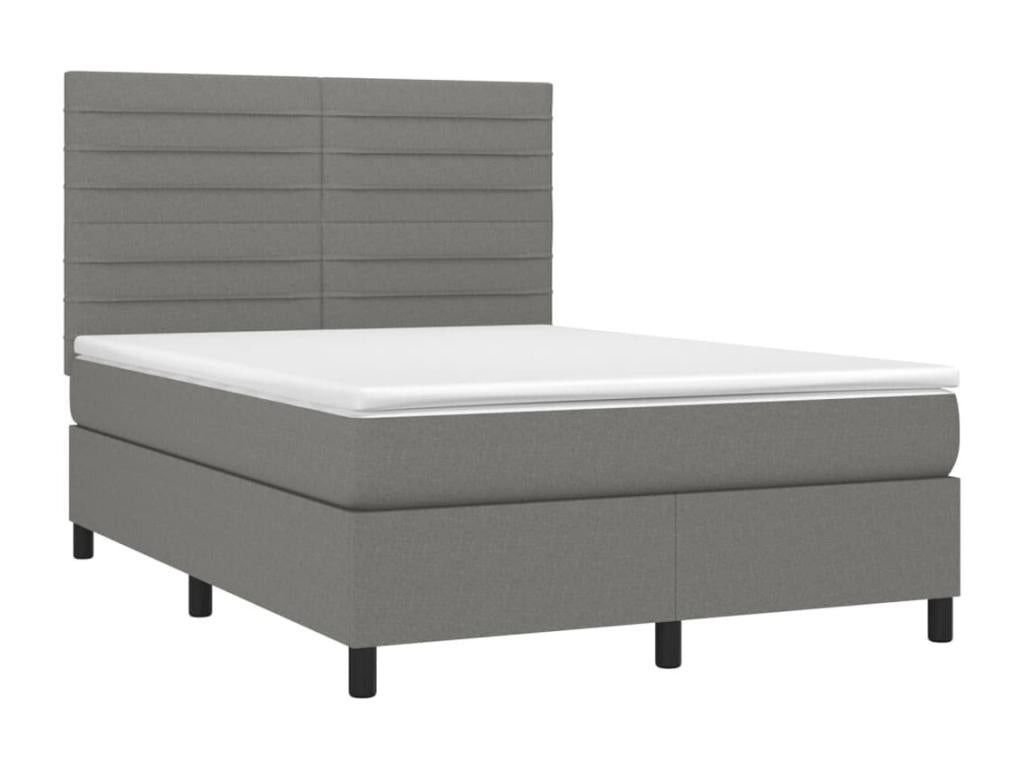 Parisianestop bed base and mattress with LED lighting, dark grey, 140x190 cm, 88545VINL