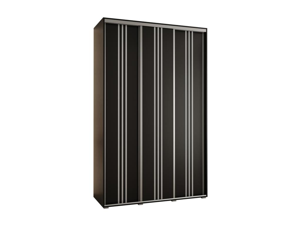 Maisonpuretop 6 Sliding Door Wardrobe 235.2/150/45 3 Doors Black/Black/Silver 53222LCVX