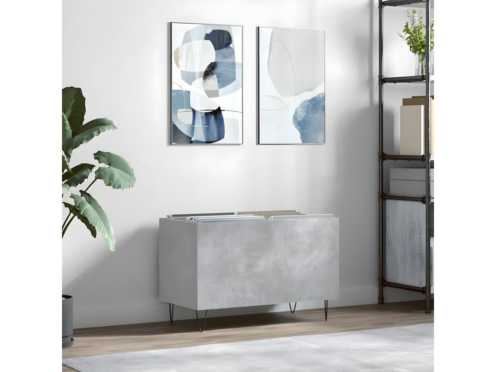 Concrete grey disc cabinet 74.5x38x48 cm engineered wood 53894CVVI