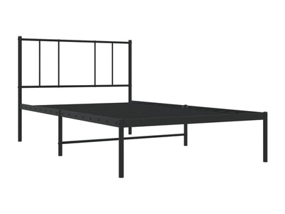 Metal bed frame with black headboard 75x190 cm 42564HJXP