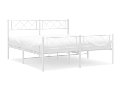 Metal bed frame with white headboard/footboard 120x190cm 31842XPJC