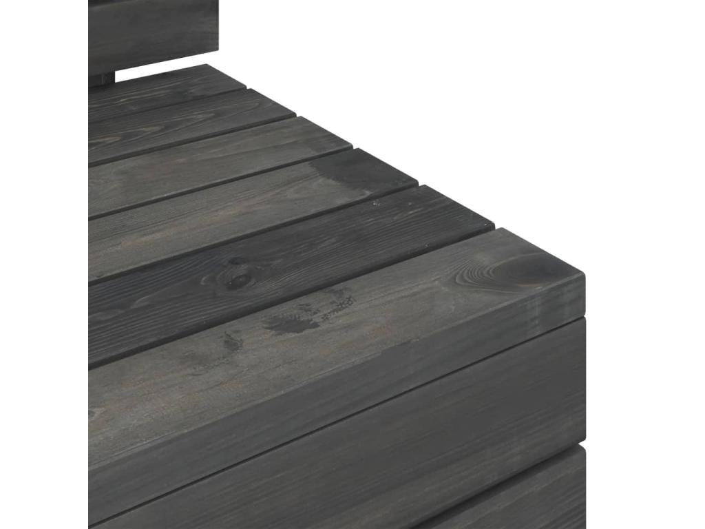 2-piece pallet garden furniture set, solid pine wood, dark grey, 47280EKIC