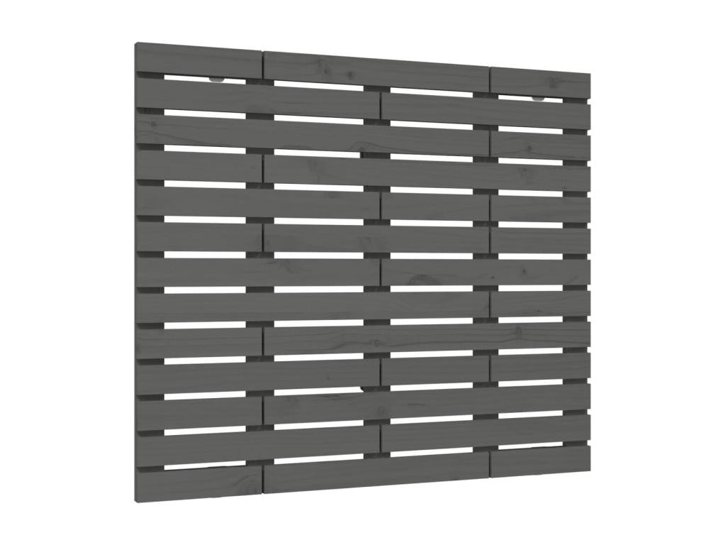 Wall-mounted headboard, grey, 141x3x91.5 cm, solid pine wood, 58049NGVM