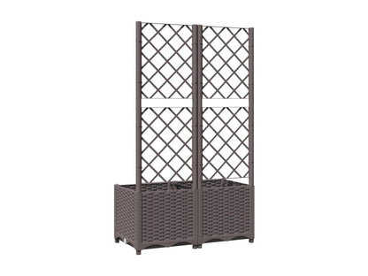 Planter with trellis, brown, 80x40x136 cm, PP 95196QINA