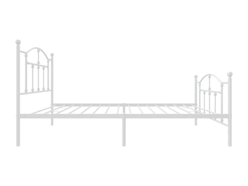 Metal bed frame with headboard and footboard, white, 100x190 cm, 71458GCNJ