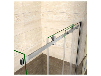Sliding shower enclosure 130x70x195cm, 130cm shower door, 195cm high side panel, 8mm anti-limescale glass, 49514BKGE