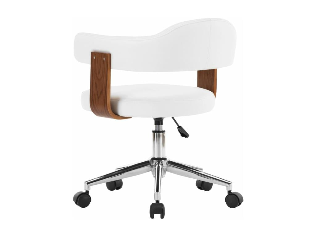 White leather swivel chair/armchair, 55x50x78 cm, 02 0024083 72662TIEY