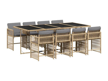 Parisianestop 9-piece garden dining set and cushions, beige, 72011JWWH