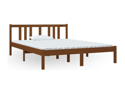 Honey brown bed frame Solid wood 140x190 cm 87061JLTU