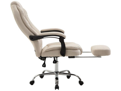 Office chair - Fabric / Chrome metal - Cream - Parisianestop 44008CFPX