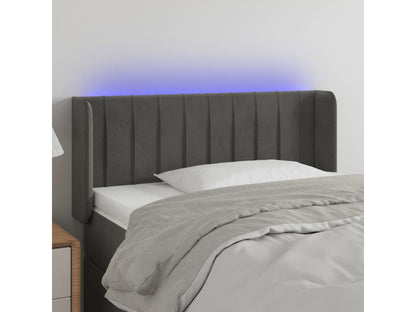 LED Headboard, Dark Grey, 103x16x78-88 cm, Velvet, 18488CXFE