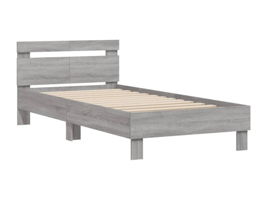 Bed frame with headboard Parisianestop grey 100x200 cm 13192QHKJ