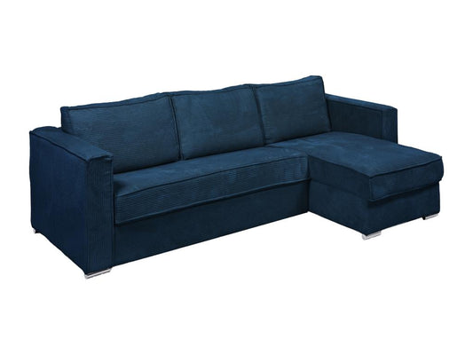 Express convertible and reversible corner sofa in midnight blue corduroy - 160 cm wide sleeping area - 18 cm mattress - Maisonpuretop 94504BFNZ