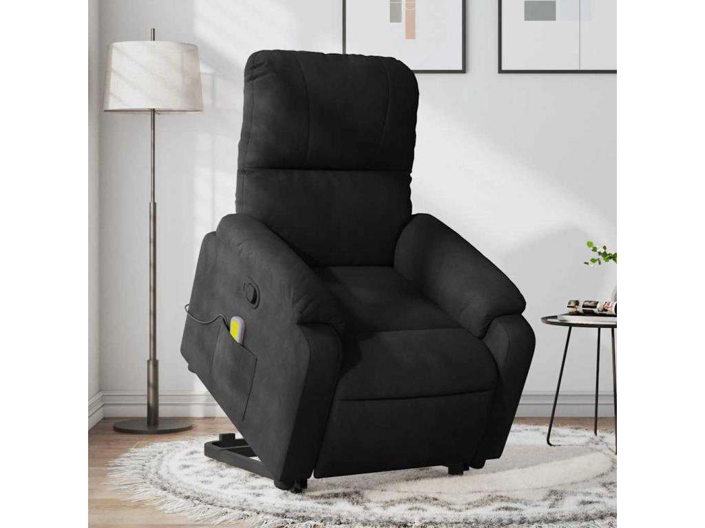 Black microfiber fabric massage recliner chair 38920CHCC