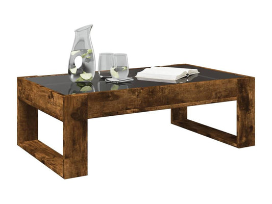 Coffee table with infinity LED, smoked oak, 90x53x30 cm, 43955YBVD