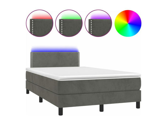 Parisianestop bed base with dark grey LED mattress 120x190 57994UTFI