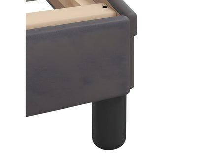 Grey faux leather bed frame without mattress, 90x200 cm, 15015BHNF