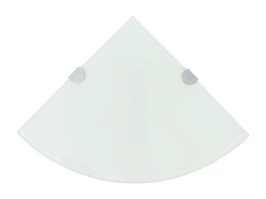 Corner shelves, 2 pcs, and chrome brackets, white glass, 35x35 cm, 41221UNVW