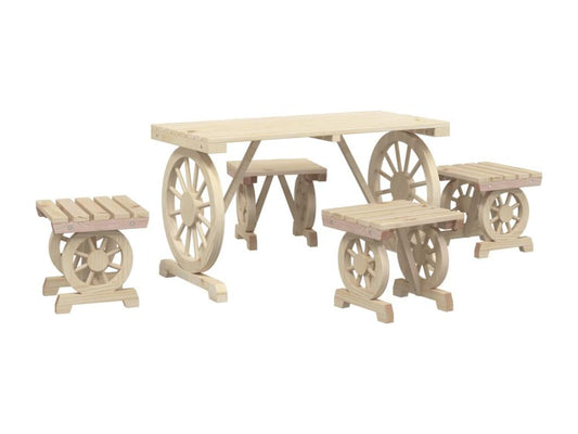 5-piece garden dining set in solid fir wood 58528LHPF