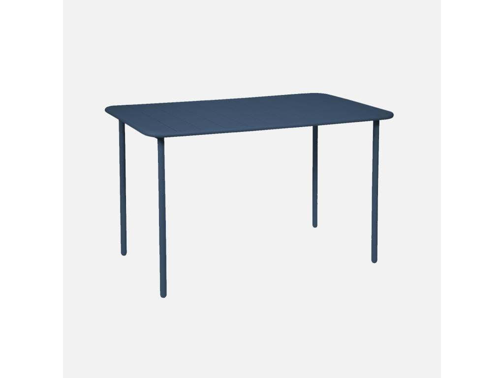 4-seater metal garden table - navy blue - Maisonpuretop - 120x70cm - rust-resistant treatment - Maisonpuretop with rounded edges 58258NQLF