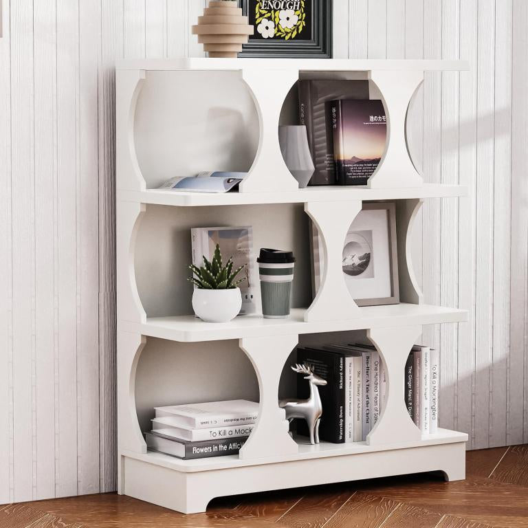 Sturdy vertical bookcase - 3 niches - White 77662GVRH