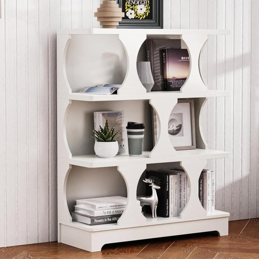 Sturdy vertical bookcase - 3 niches - White 77662GVRH