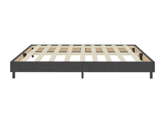 Upholstered bed base, grey fabric, 200x200 cm, 01318ZIOY