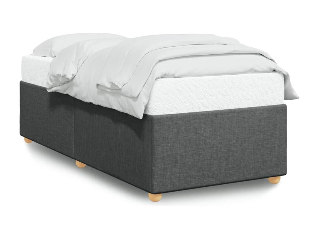 Bed frame without mattress, dark grey, 80x200 cm, fabric, 42824ONAT