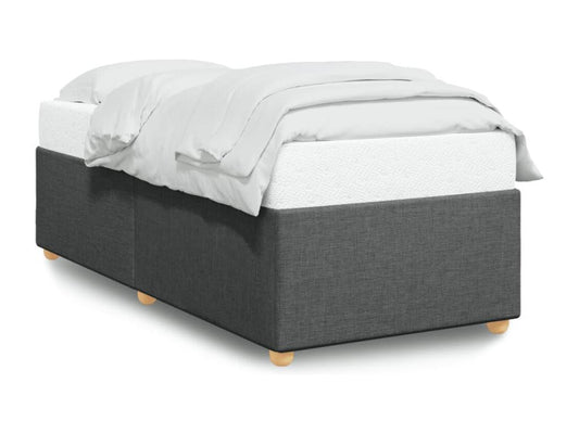 Bed frame without mattress, dark grey, 80x200 cm, fabric, 42824ONAT
