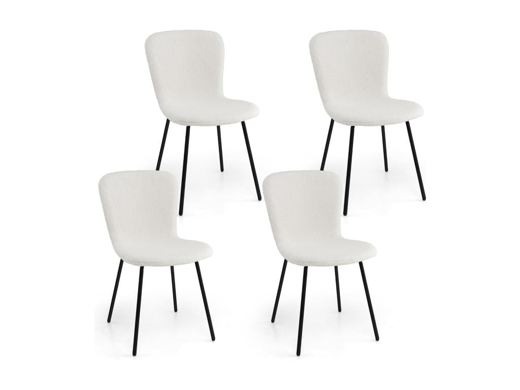 Dining Chairs Set of 4 Velvet Chairs with High Back and Metal Legs, Padded Living Room Chairs for Kitchen and Bedroom, Beige 32223OKYB