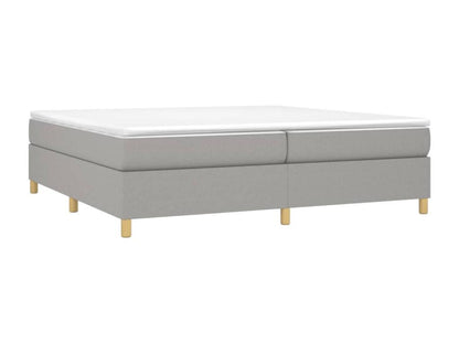 Bed frame without mattress, light grey, 200x200 cm, fabric, 18939EVPI