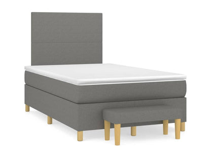 Upholstered bed base with mattress, dark grey, 120x200cm, fabric, 79212NZJA