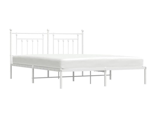 Metal bed frame with white headboard 160x200 89005UDUX