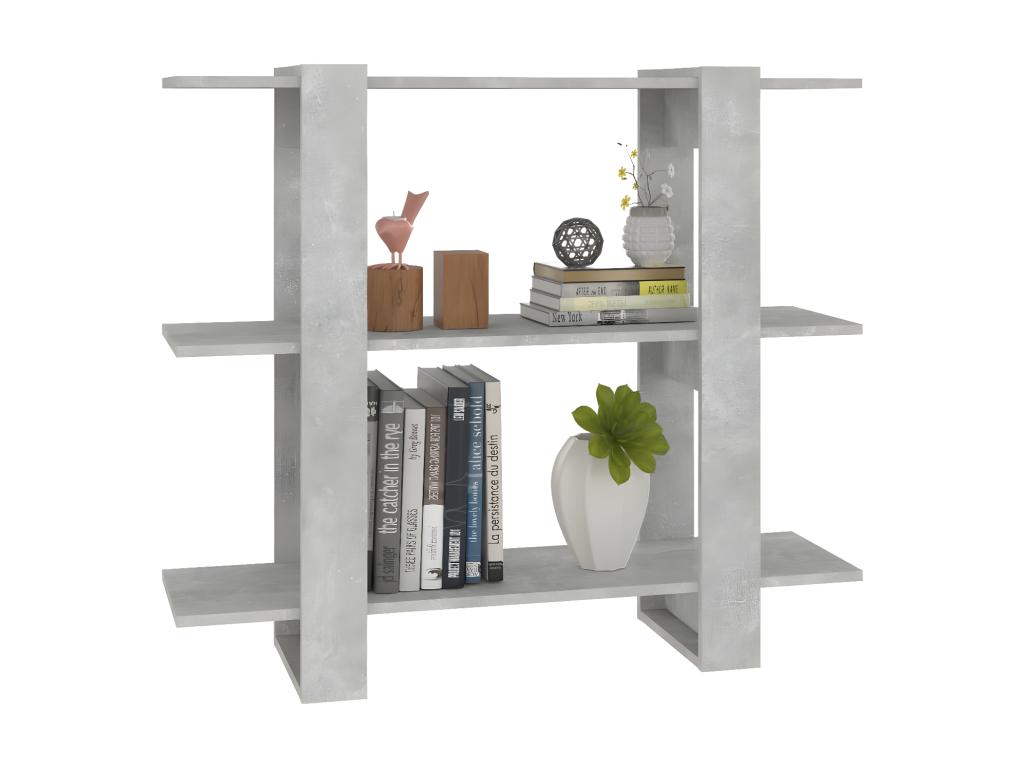 Bookshelf/Room Divider, Concrete Grey, 100x30x87 cm, 13594HSCV