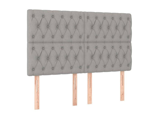 Maisonpuretop bed base with light grey mattress 140x200 fabric 19708JMSY