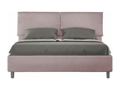 Parisianestop 07036YCCY Upholstered Double High Storage Bed 160x200 in Glycine Microfiber