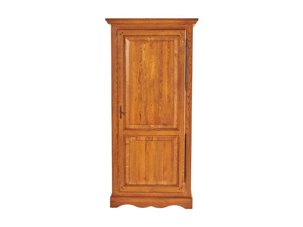 Solid oak armoire with 1 door and 3 shelves - Parisianestop 40599AEDN