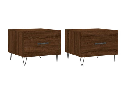 2-piece coffee tables, brown oak, 50x50x40 cm, engineered wood, 67363ECMM