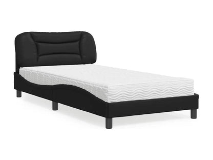 Bed with black mattress 100x200 cm faux leather 34726BSNO