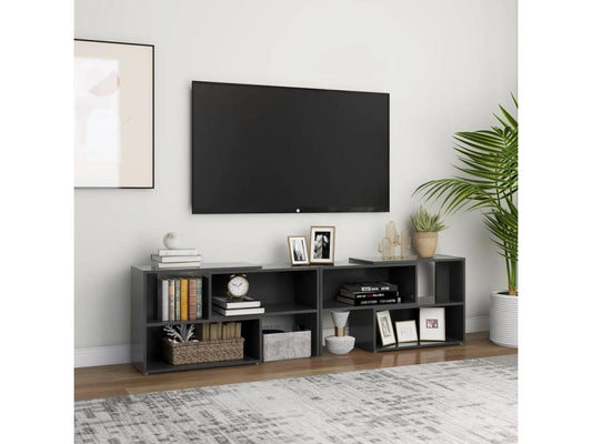 Grey TV Stand 149x30x52 cm Engineered Wood 06418APDW