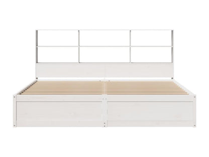 Bed frame without mattress, white, 180x200 cm, solid pine wood, 27463FDBV