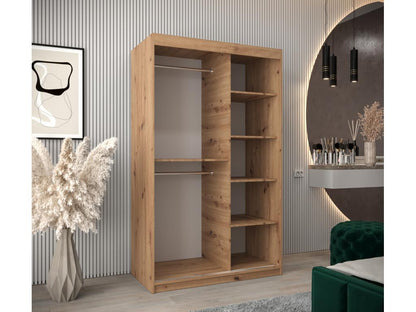 Maisonpuretop Sliding Door Wardrobe 200/120/62 2 Doors Maisonpuretop/Black 50707VCRZ