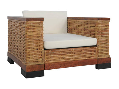 3-piece sofa set with cushions, brown natural rattan 23182UUDJ