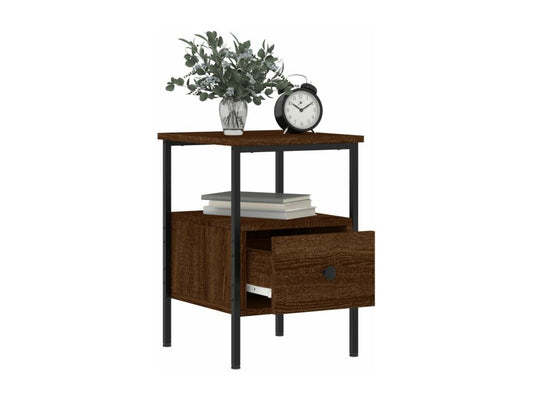 Bedside tables, 2 pcs, brown oak, 34x36x50 cm, engineered wood, 89442ZRYW